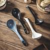 Japanese Ceramic Long-Handle Soup Spoon for Porridge & Hot Pot
