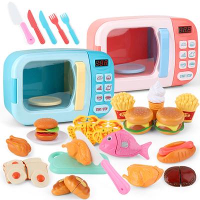 Kinderküchenspielzeug Simulation Mikrowelle Lernspielzeug Mini Küche Lebensmittel Rollenspiel Schneiden Mädchenspielzeug