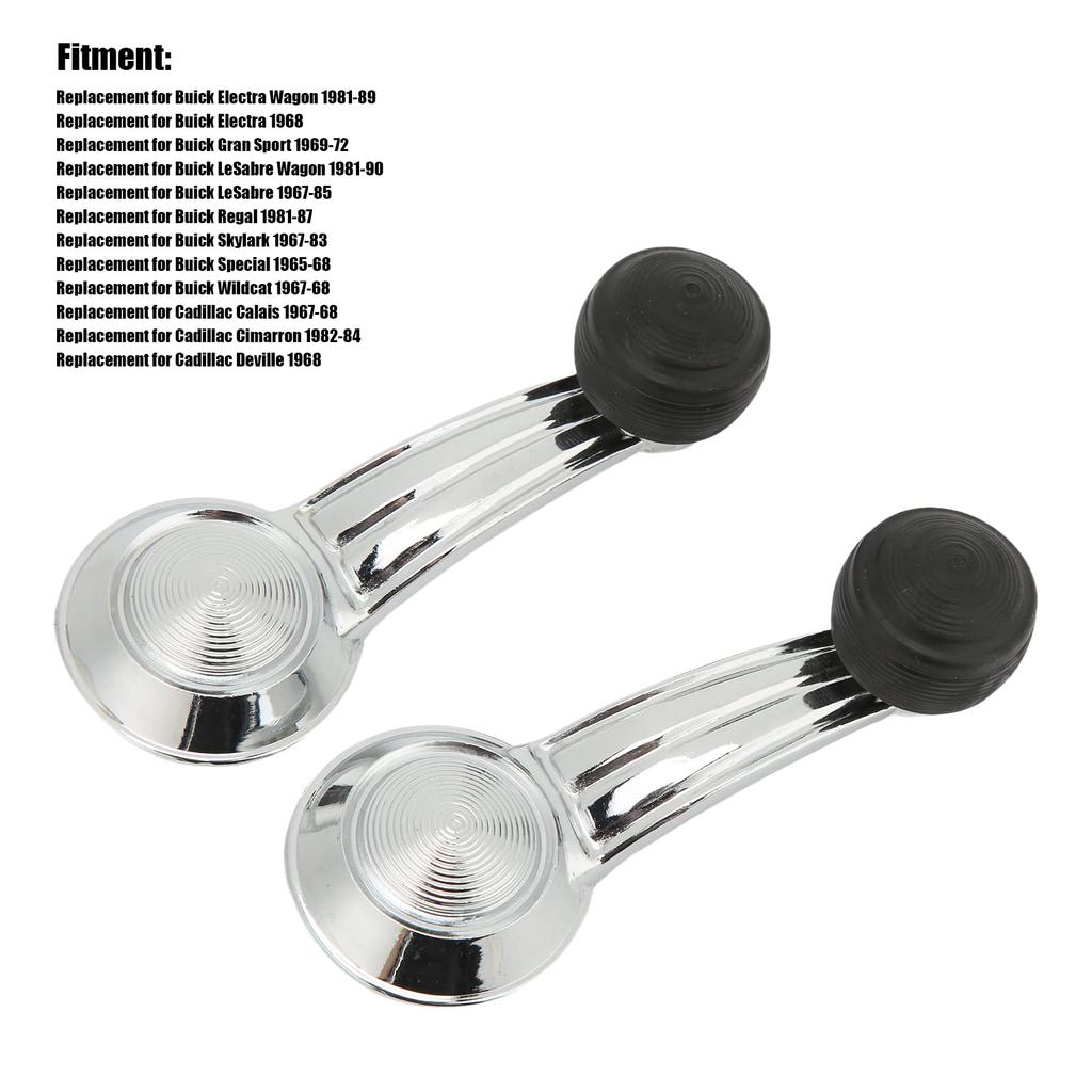 Window Crank Handle Winder, 2 Door Window Crank Handle Metal Chrome Replacement for Cadillac Cimarron Eldorado