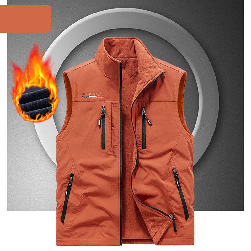 Outdoor-Sport Freizeit Fitness Laufen Plüsch Atmungsaktiv Trendige Weste Modisch Winddicht Herren Warme Weste
