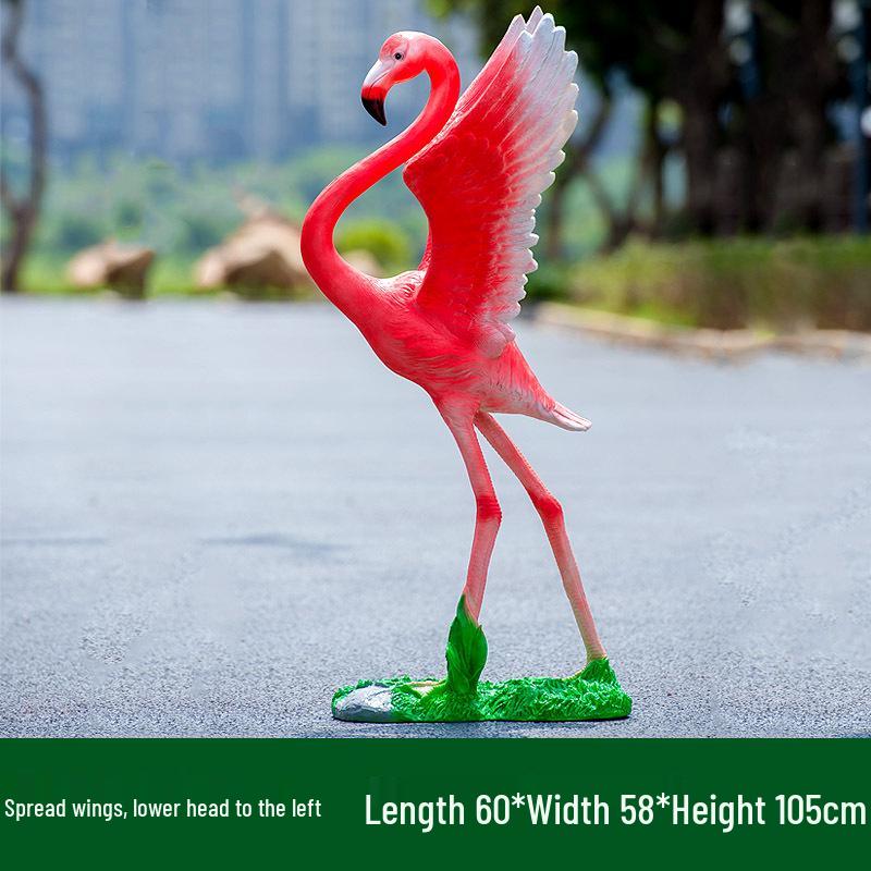 Fiberglass Flamingo Sculpture for Garden and Pond Decorations