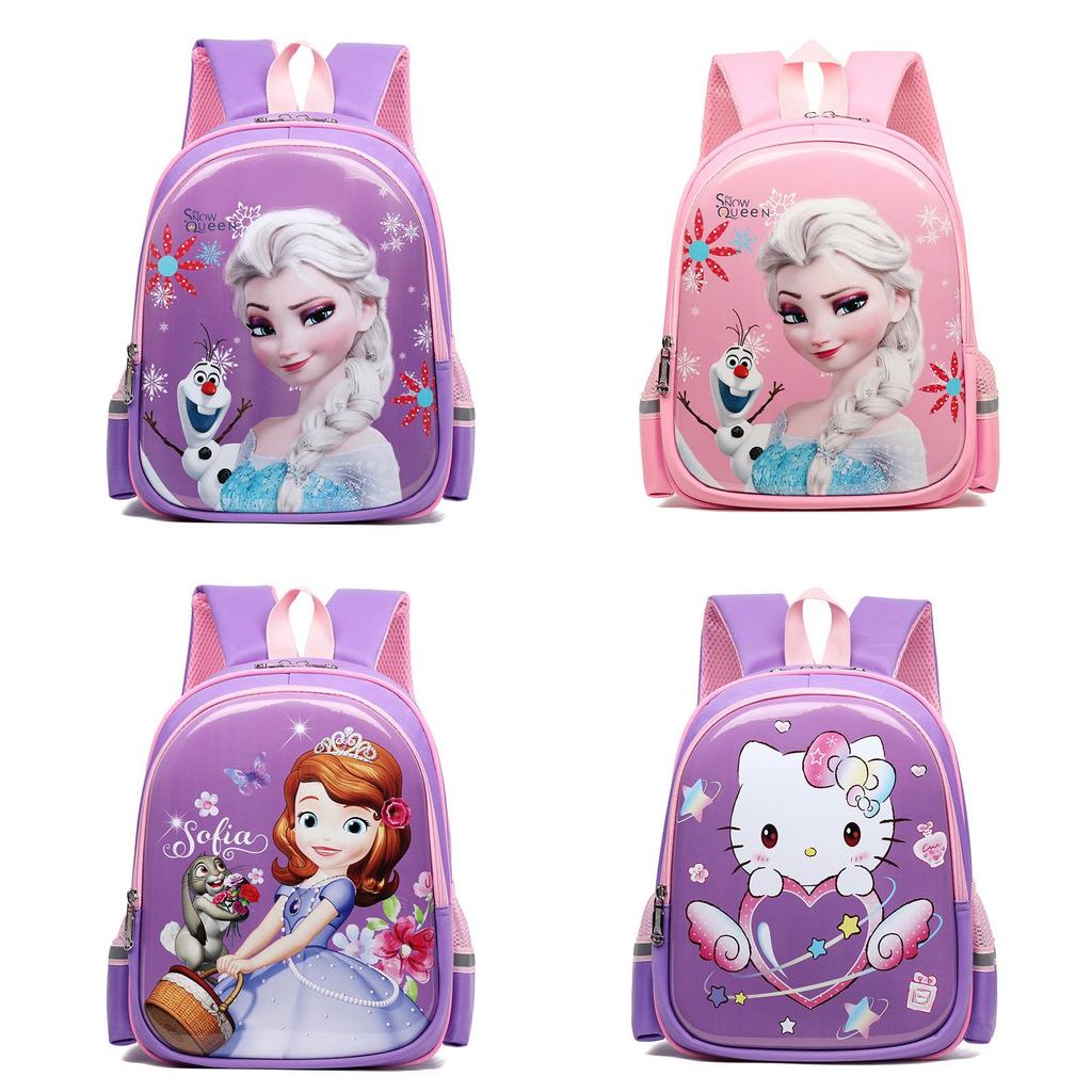 Elsa Sofia Hello Kitty Kids Travel Backpack With Airflow Mesh And Cartoon Design For Kindergarten Use