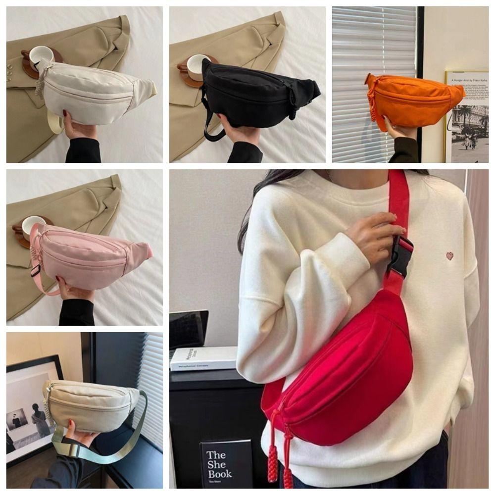 Fanny Packs Solid Color Chest Bag Half Moon Bag Crossbody Waist Pack Running Waist Bag Shopping