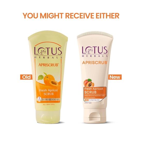 Lotus Herbals Apriscrub Fresh Apricot Scrub | Natural Exfoliating Face Scrub | Chemical Free | For All Skin Types | 180G