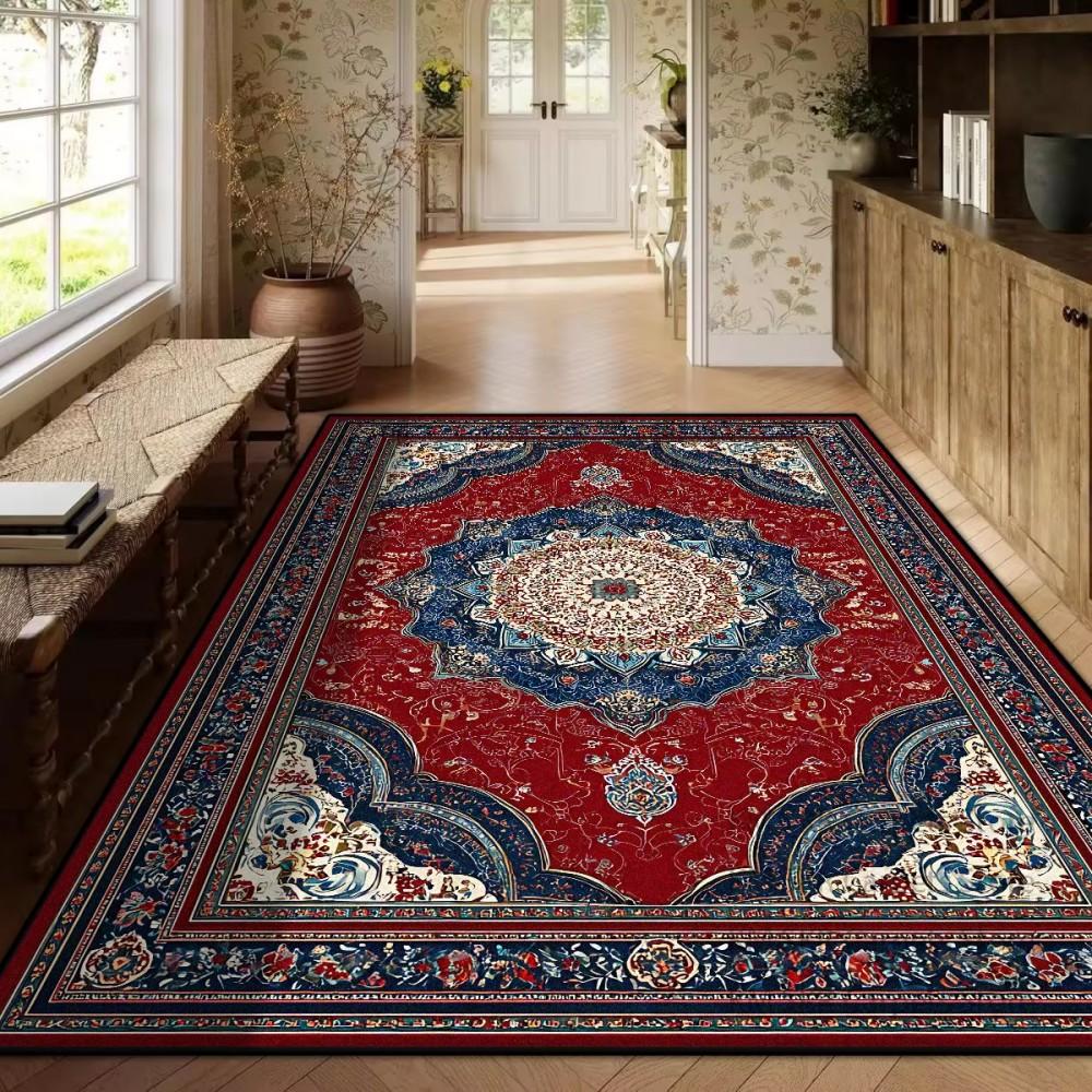 Japanese Style Cherry Blossom Rug Non Slip Washable Soft Floor Mat for Bedroom Living Room Kitchen Entryway Home Decor