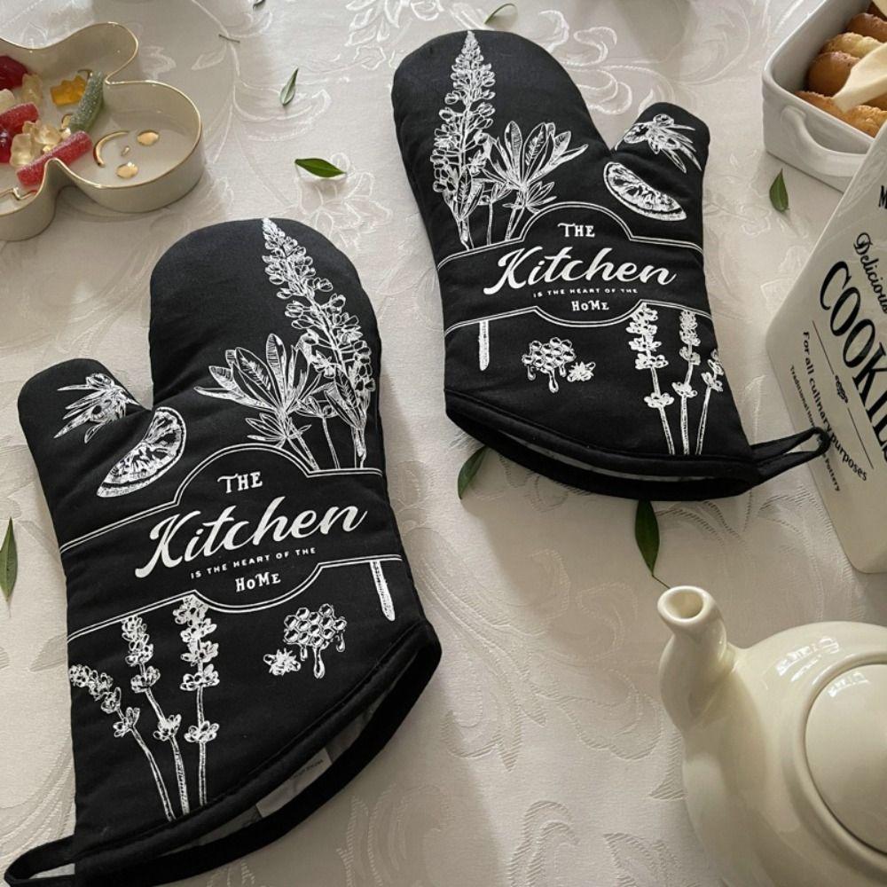 Cotton Oven Gloves Vintage Anti Steam Gloves Insulation Pad Ironing Board