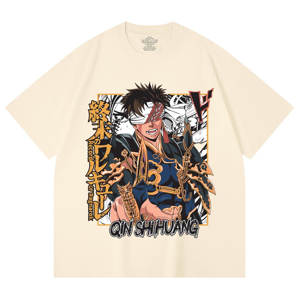 230 г/м² 100% хлопок Запись о Рагнарёке V7 Принт Унисекс Тяжелая хлопковая футболка XS абрикосовый