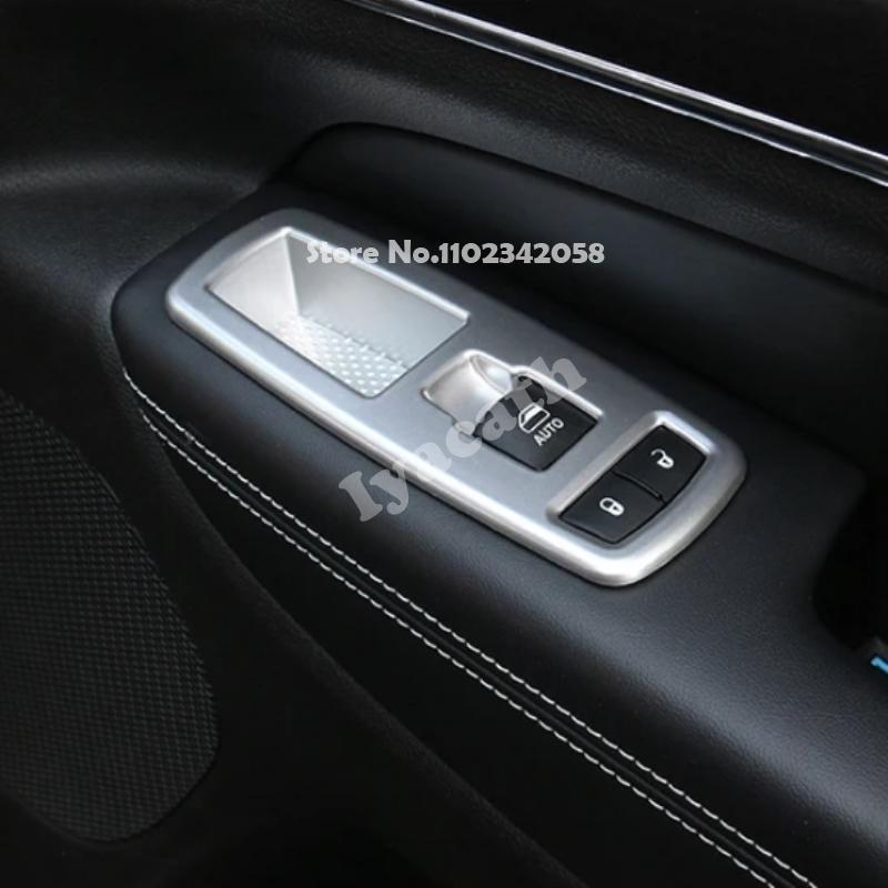 For Jeep Grand Cherokee WK2 2011-  Interior ABS carbonfiber Car Window Lift Button Glass control Switch Panel Cover stikcer