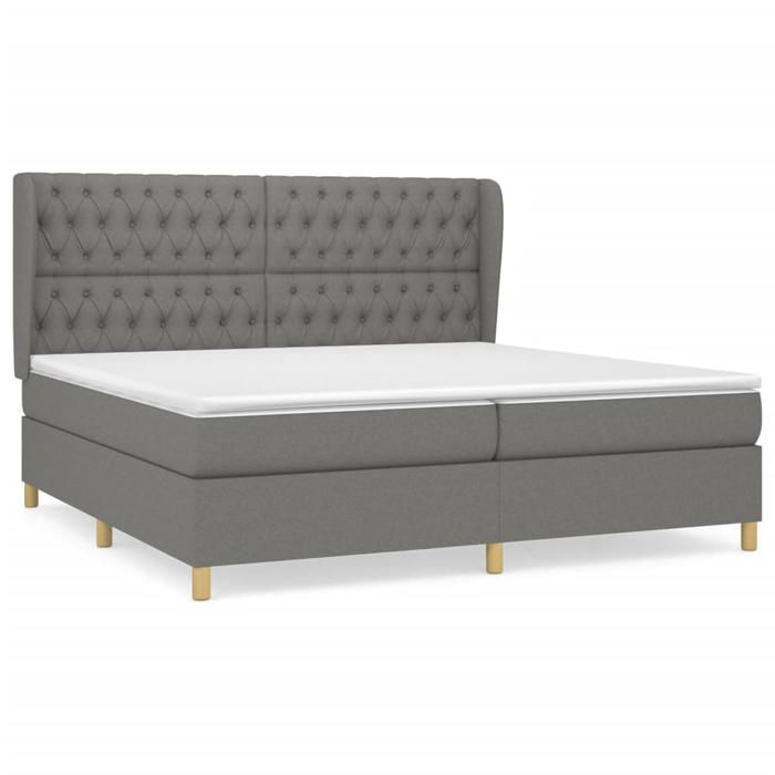 VidaXL Slatted Bed Base with Mattress, Upholstered Bed, Double Bed, Adult Bedroom Interior Bed, Modern, 3128790