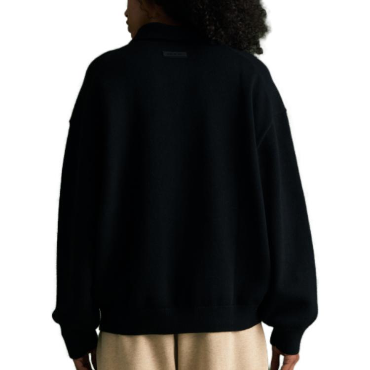 Fear of God Essentials Knit Polo Jet Black Men Tops 192BT232180F