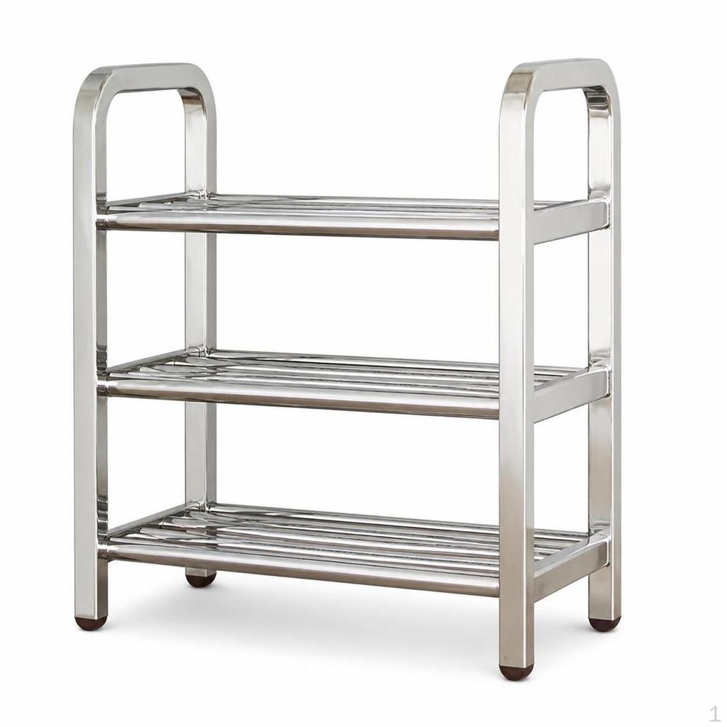 Stainless Steel Shoe Rack MultiLayer Storage Organizer for Home Dormitory 3Tier/40cm