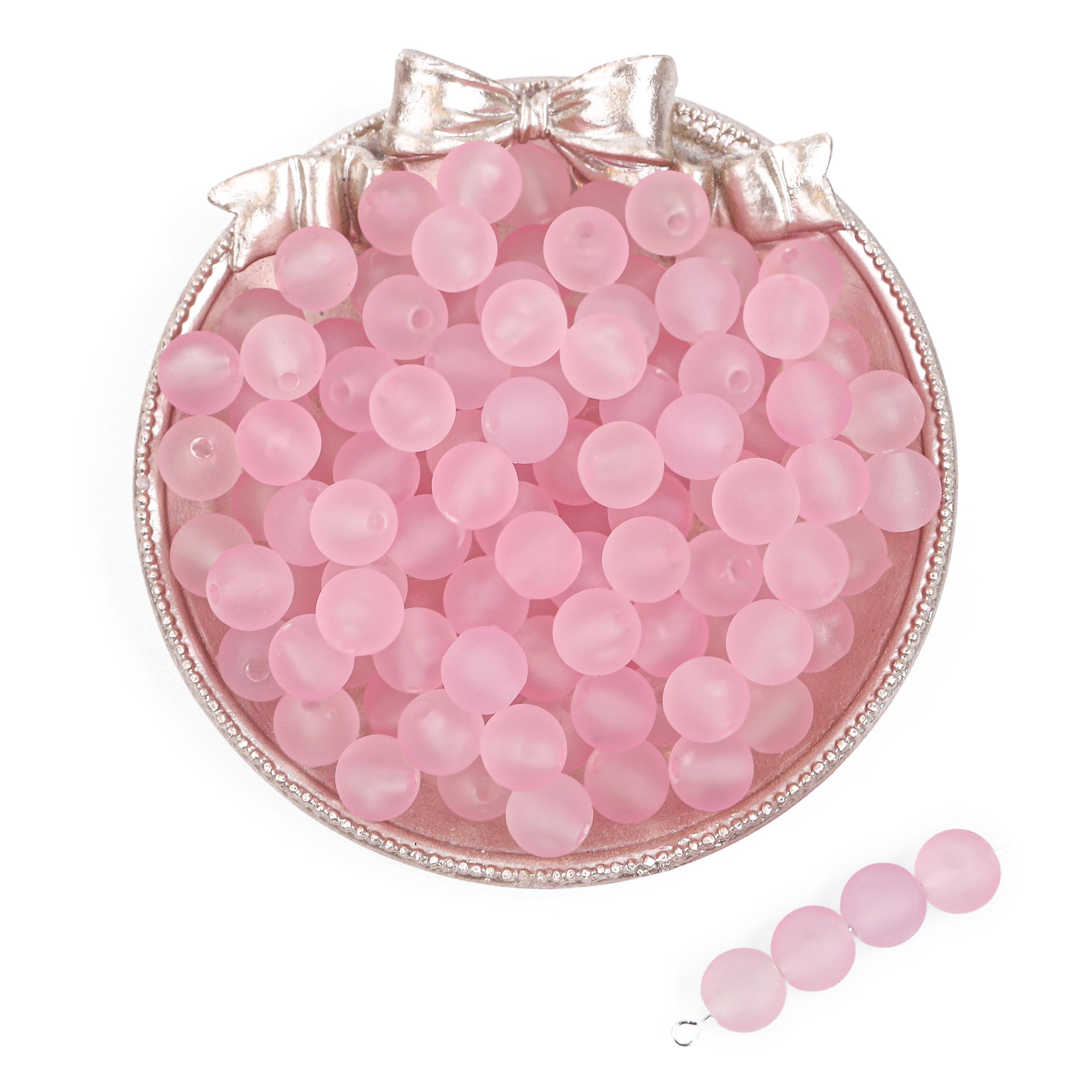 

8 мм/10 мм пластиковые акриловые бусины, матовые, прозрачные, свободные бусины для ожерелья, браслета, сделай сам, изготовление ювелирных изделий 10mm 55pcs розовый