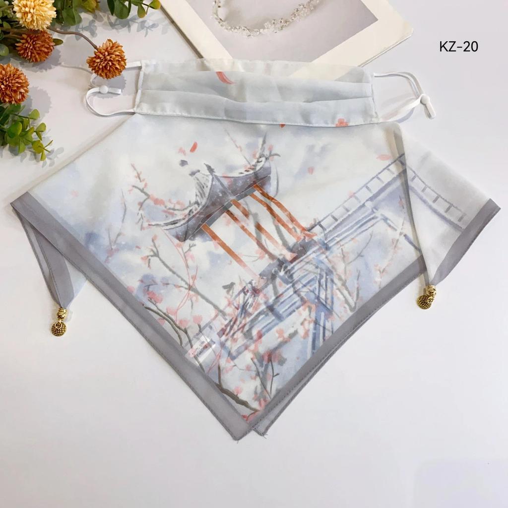 Potato buttercup yarn ice feeling breathable thin mask neck protection silk scarf cover the whole face mulberry spring summer sun protection shade spo