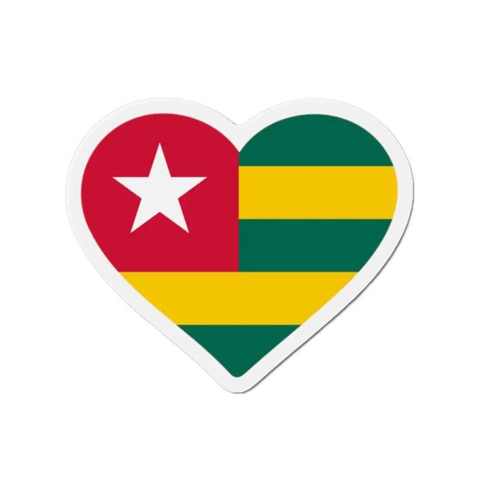 Aimant Coeur Drapeau Togo - Multicolore - 8 Cm - 50 Pièces - Résine Synthétique - Mixte