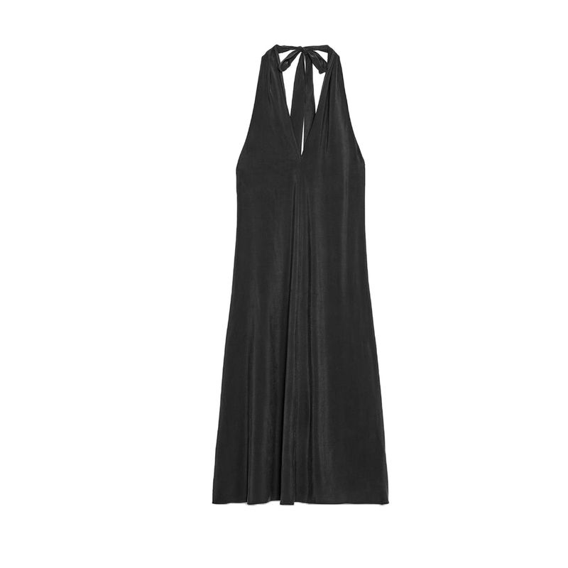 

Summer New Arrival Women s Sexy Open Back Evening Dress Bowknot Decoration Halterneck Midi Skirt Dress 8039116 Black L