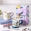 Iris Ceramic Mug Event Opening Gift Creative Flowers High Precision Water Cup Event Business Souvenir