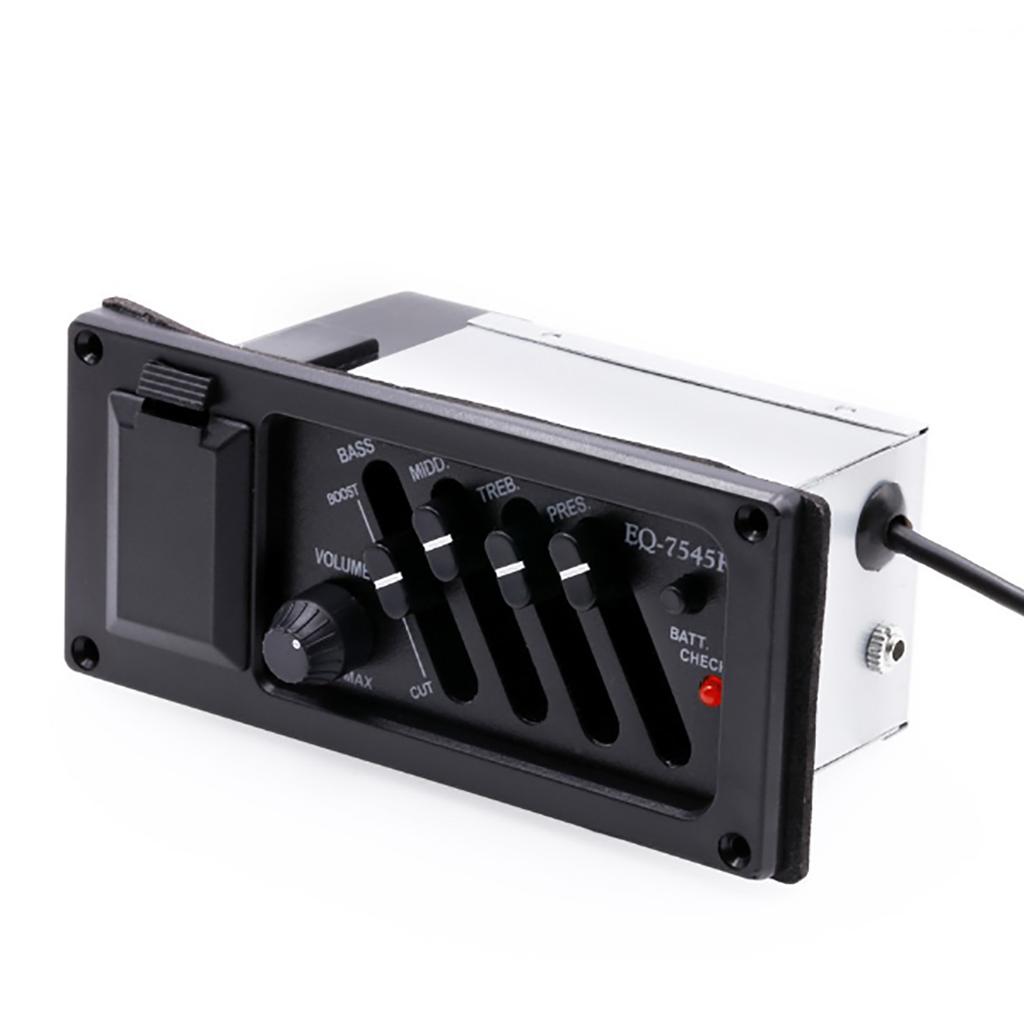 Guitar Pickup 4 Band Acoustic Guitar Preamp EQ Equalizer Piezo Pickup Digital Tuner Amplifier with Tuner Guitar Parts