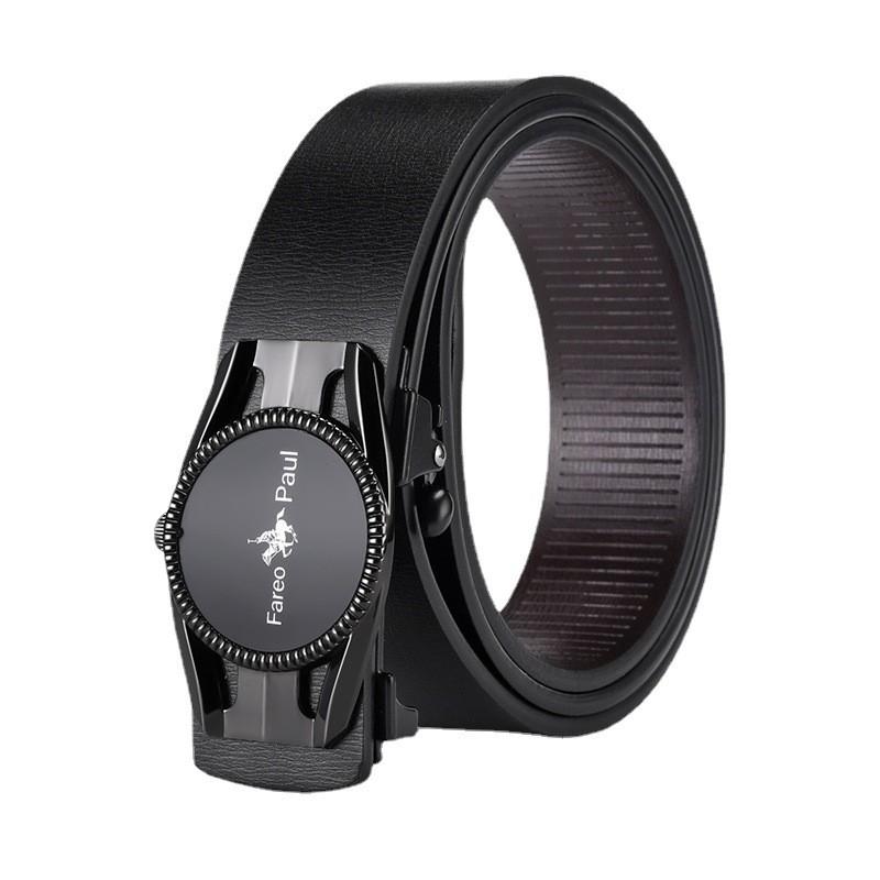 Real Leather Mens Dress Belt With Auto Buckle And Metal Closure For Formal Events