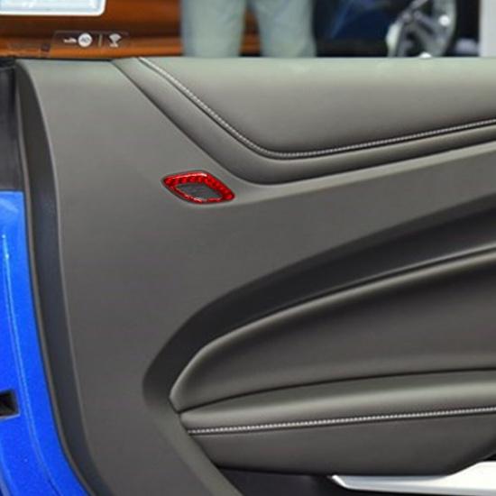 For Chevrolet Camaro 2016-22 Red Carbon Fiber Interior Door Lock P Cover Trim