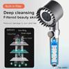 High Pressure Handheld Shower Head with Filters 3 Spray Mode & Detachable Spray Gun Mode with Head Body Massager Shampoo Brush
