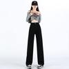 Comfortable Pear Shape Body Black Jeans Women Skinny Small People High Waist Straight Wide Leg Long Trousers Jeans for Women Long Denim Pants