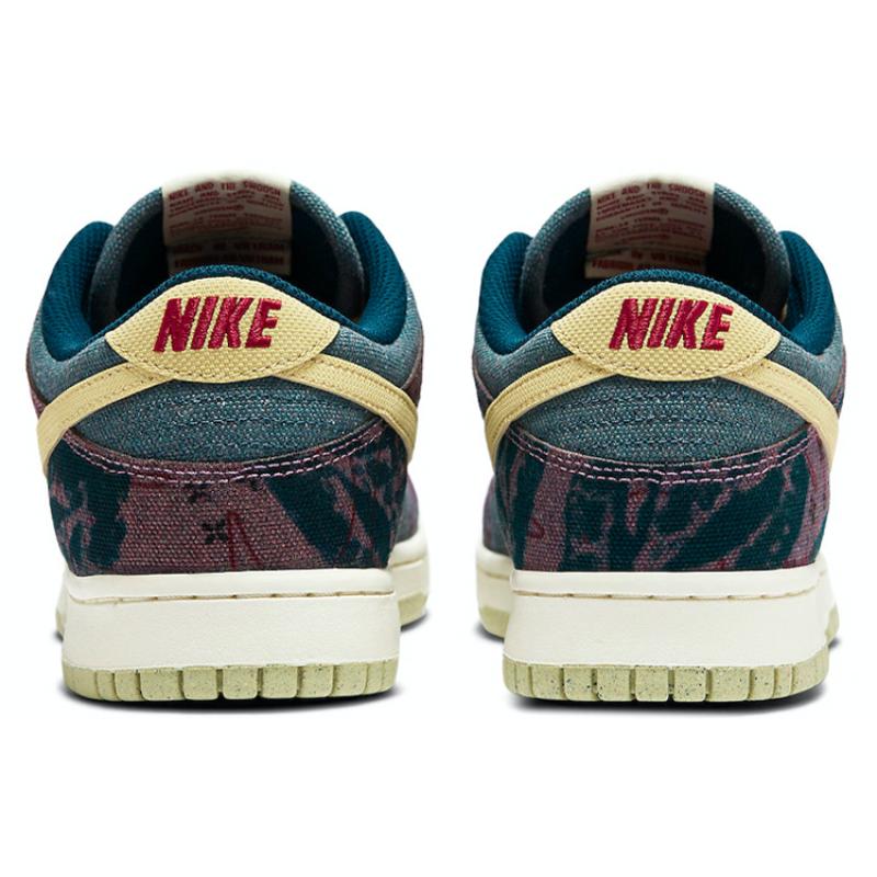 Nike Dunk SP Community Garden Canvas Fabric Lemonade Wash Small Cashew Flower Low-top Skate Shoes Unisex Blue and Yellow