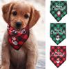 Red Green Grid Dog Saliva Towel Santa Claus Pet Triangle Scarf Triangle Bandana  Home Decor