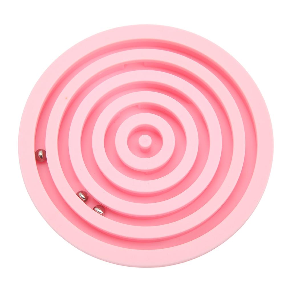 Balancing Maze Toy Bright Colors Semicircle Light Weight Maze Ball Toy Brain Games for Kids Early Education Pink