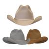 European and American Fashion Rolled Edge 100% Wool Fedoras Hats Women Man Versatile Western Cowboy Hat Hard Top Simple Felt Hat