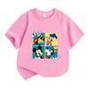 Kids Boys Girls Crew Neck Short Sleeve 100% Cotton T-Shirt, Cartoon Cute Animal Printed Casual Loose Tee Top for Daily Wear Summer Outfits