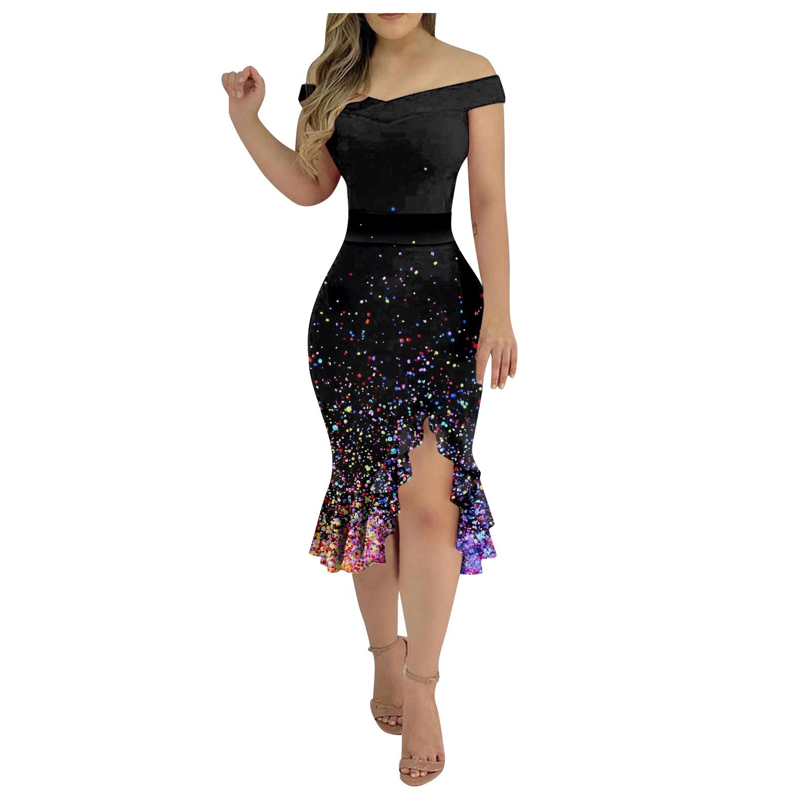 

Женские повседневные платья для вечеринок с цветочным принтом, нерегулярный подол на одно плечо, сексуальное платье русалки с открытой спиной XXXL фиолетовый