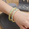 Flower Pattern Cloisonne Bracelet Zinc Zinc Zinc Alloy Women Bangle Blossom Enamel Bracelet  Student