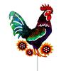 Rooster Sculpture Realistic Standing Animal Garden Decoration Rust-Proof Patio Backyard Carved Iron Chicken Lawn Ornament