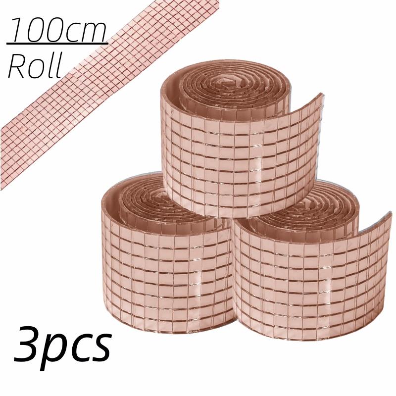 1/5 Rollen Spiegelmosaikfliesen Selbstklebend Glitzer-Bastelaufkleber Diskokugel Spiegelglas Aufkleber für DIY Partydeko Handgemachtes Set