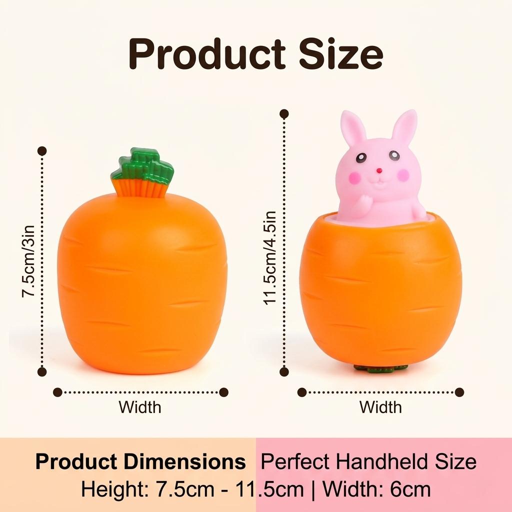 Toy Squeeze Carrot Rabbit Pop Up Stress Easing Toy Cute Bunny Adult Decompression Toy Desktop Ornament Holiday Gift