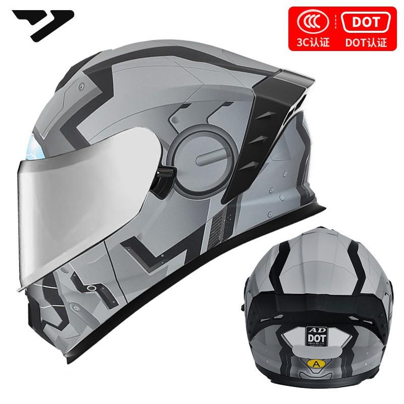 DOT 3C Certified Full Face Motorcycle Helmet Men Women All-Season Riding Safety Gear With Multiple Visor Options