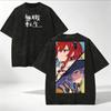 Anime Mushoku Tensei Eris Greyrat Roxy Migurdia Washed T Shirt Cartoon Men Women Cotton Short Sleeve Tees Streetwear Tshirt