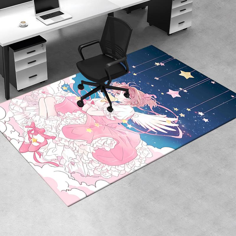 Sakura Kinomoto Charmanter Engels-Stuhlmatte: Magische Heimdekoration, Büroteppich Geschenk für jeden Raum