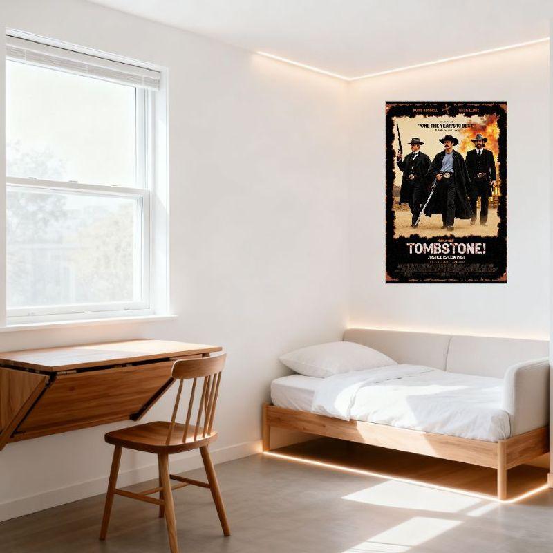 Tombstone Western Movie Poster Metal Tin Sign Vintage Kurt Russell Val Kilmer Quote Wall Decor for Bar Man Cave Home Art