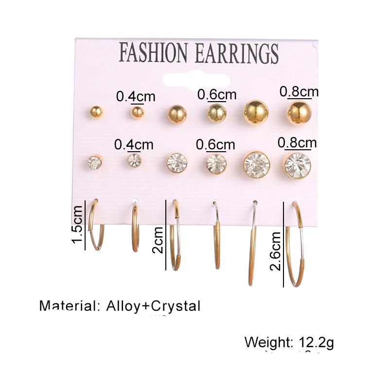 Classic Earrings 12 Pairs / Set Personalized Fashion Earring Set Suitable for Feminine Jewelry Earrings Jewelry