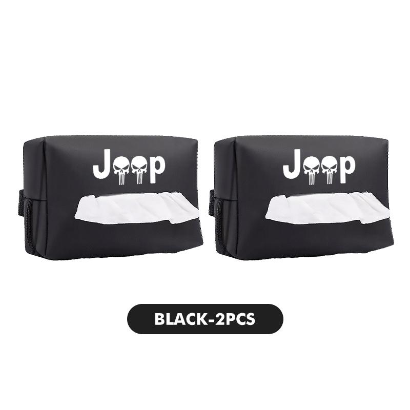 For Jeep PU Leather Car Tissue Box Paper Towel Storage Bag Auto Accessories Compass Renegade Cherokee Wrangler JK Patriot AKN1