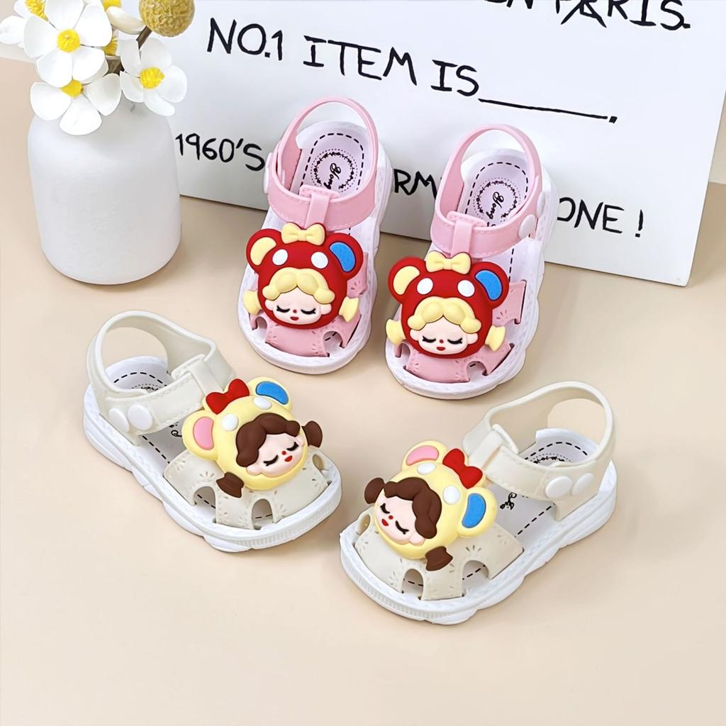 New Summer Baby Walking Shoes for Girls, Soft Sole, Non-Slip, Closed-Toe, Infant and Toddler Sandals