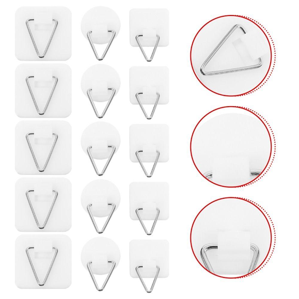 10Pcs Picture Rack Plate Hanger Self-adhesive Wall Painting Decor Plate Holder Bathroom Home Supplies Vertical