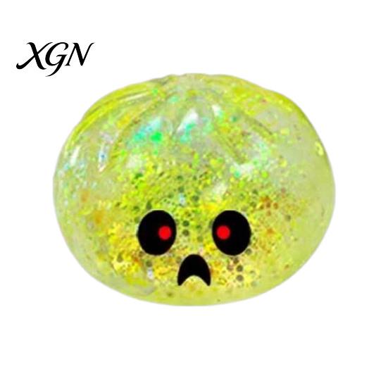 Soft TPR Decompression Cake Halloween Bun Squeeze Stress Ball, Slow Rising Toy with Steamer, Creative Gifts for Sensory Fidget Cute Ghost Faces,
