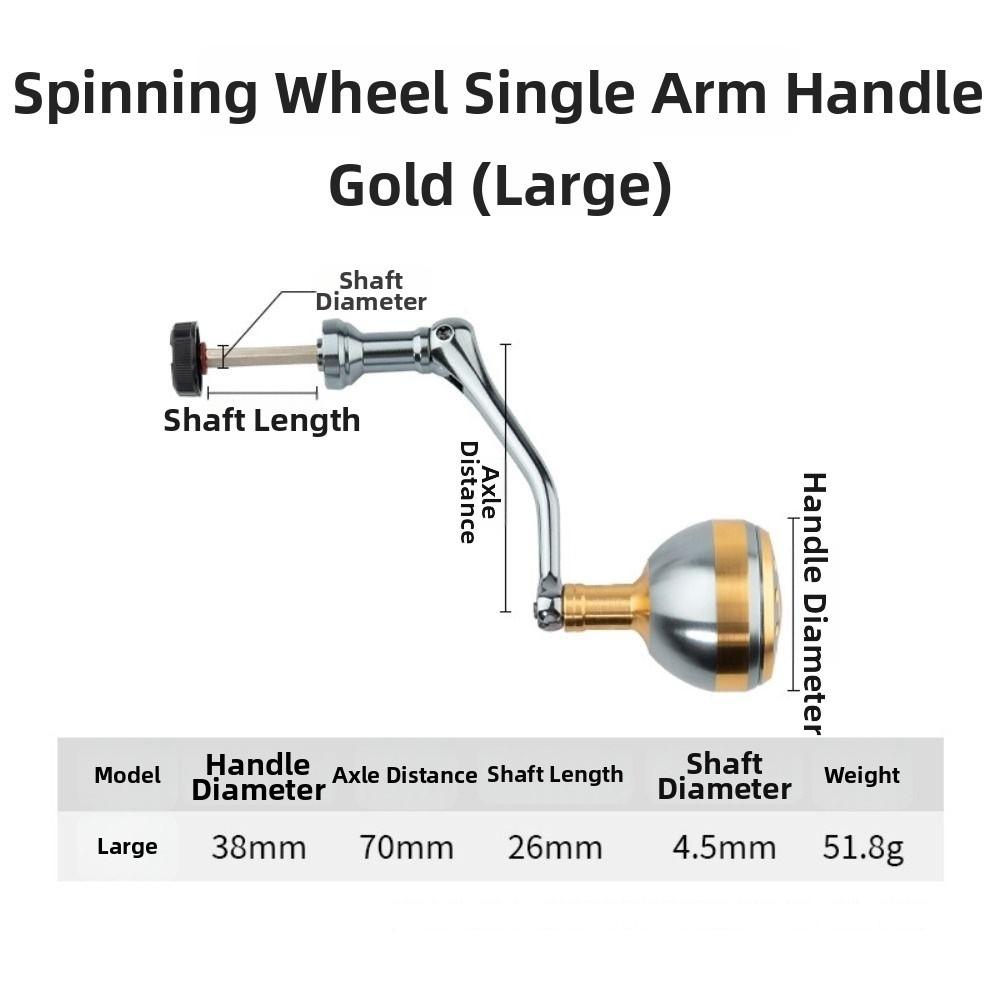 New Metal Wood Fishing Reel Handle 500-7000 Series Gold Silver Red Replacement Fishing Arm Wheel Metal Spool Fishing Accessories