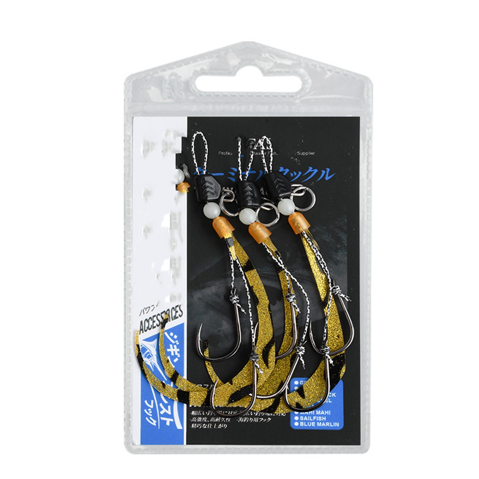 

3pcs Octopus Cuttlefish Jig Head Fishing Hooks Soft Squid Silicone Skirt Hooks Luminous Professional Metal Jigging Lure S