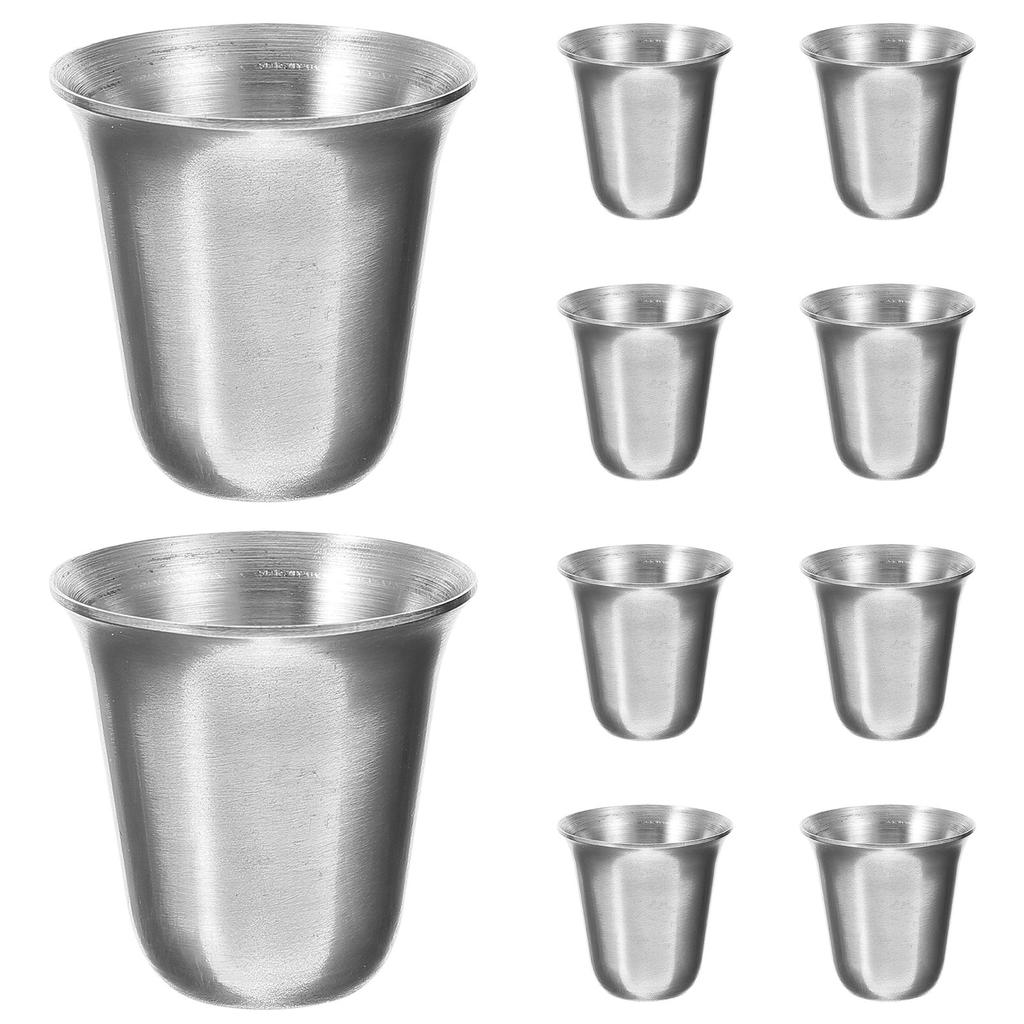 10 Piezas de Acero Inoxidable Tazas Religiosas de Comunión Apilables Ahorro de Espacio Portátiles Metálicas para Ceremonia de Iglesia y Religioso