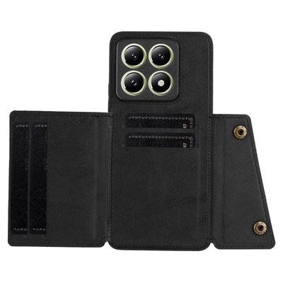 Pro Xiaomi 14T Pouzdro Sloty na karty Stojánek Kůže+TPU Kryt na telefon