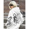 National Style Dark Dragon and Tiger Totem Hooded Sweatshirt! Chinese Style Trendy Dragon Print Unisex Hoodie