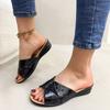Women Sandals Black Gold Silver Wedge Platform Shoes for Women Plus Size 36-43 Retro Thick Bottom Gladiator Shoes Slippers Women